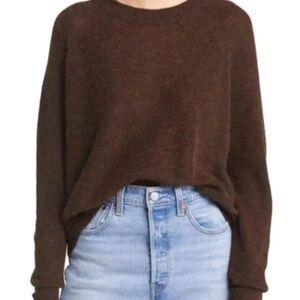 Madewell Ellison Alpaca Crop Sweater M Brown